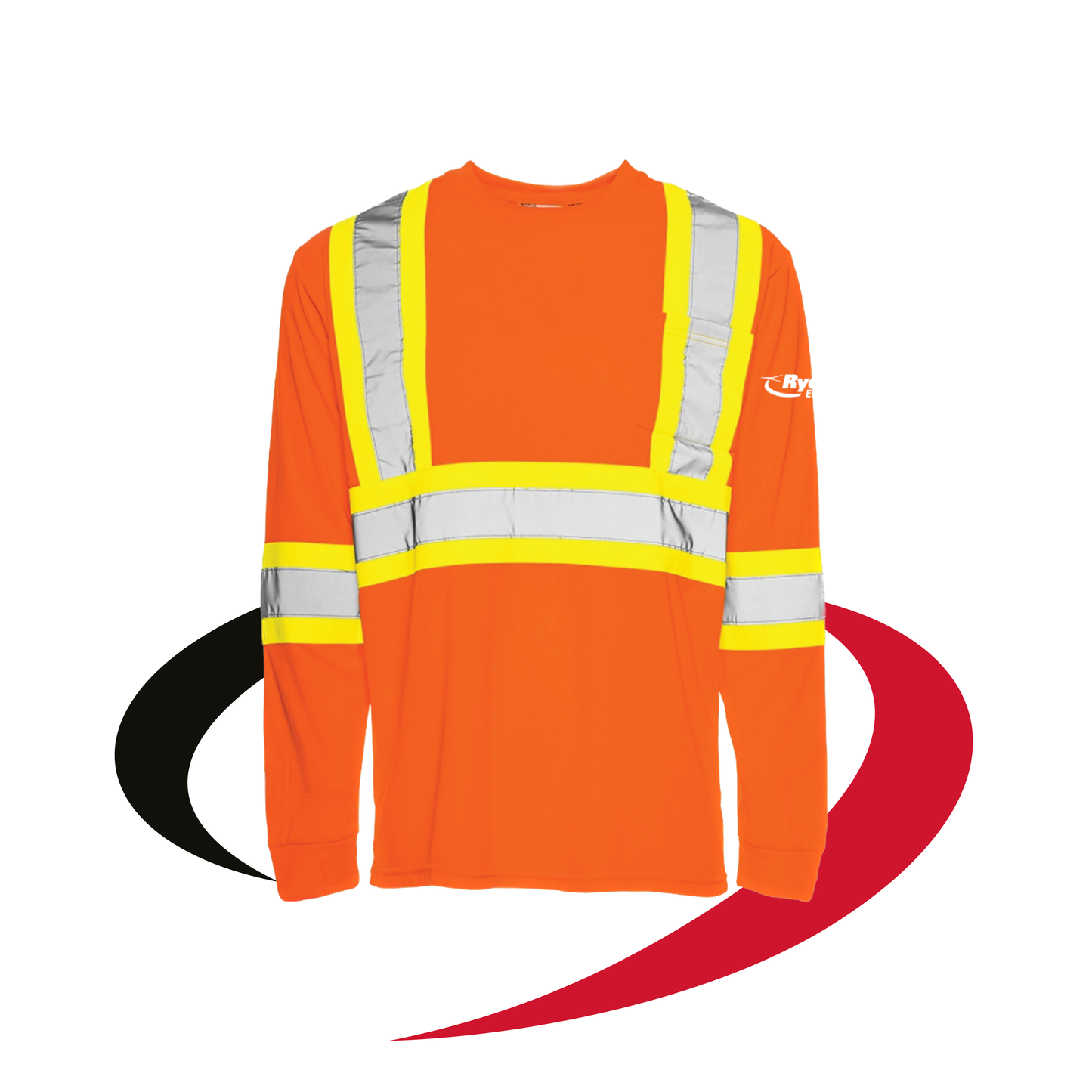 Long Sleeve Traffic T-Shirt, 4″ Reflective Tape