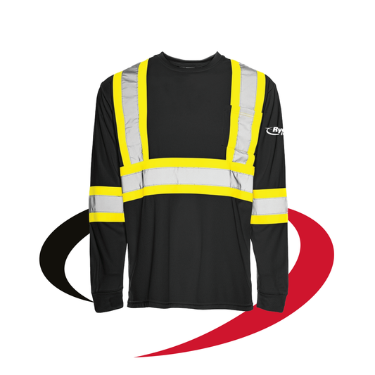 Long Sleeve Traffic T-Shirt, 4″ Reflective Tape